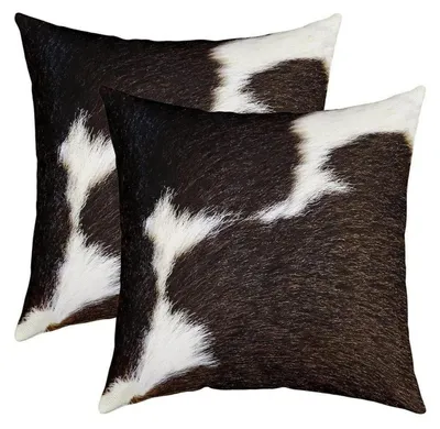 Productafbeelding van Kussenslopen met koeienhuidmotief, 60x60 cm, set van 2, wit en zwart