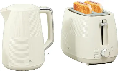 Zdjęcie produktu dla Zestaw toster, 2 kromki, czajnik 1,7 l, moc 2200 W, beżowy