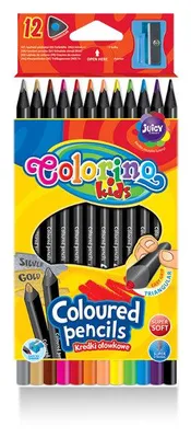 Produktbild von Schwarzes Holz Bleistift Buntstifte 12 Farben Colorino