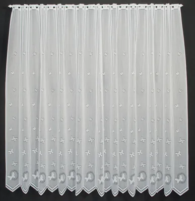Produktbild von Gardinen Kranzusch Scheibengardine Schmetterlinge 180x24 cm H/B Weiß Bistrogardine Vorhang Küche 1er Pack
