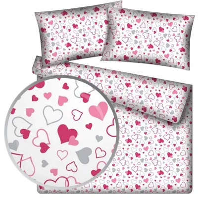 Image de Designpremium Literie Coton Romantique Coeurs Rose 160x200 cm