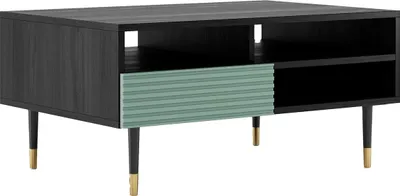 Produktbild von BETTSO Moderne Couchtisch mit Schubladen IMPERIO in Pistaziengrün für das Wohnzimmer