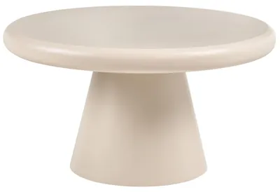 Obrázok produktu pre BELIANI, konferenčný stolík, farba: béžová, doska: MDF, tvar: okrúhly, priemer: 80 cm, podnož: kužeľovitá. Moderný, organický dizajn. Vhodný ako konferenčný stolík, stolík do obývačky alebo k sedacej súprave. Stolík s podnožou v tvare stĺpa