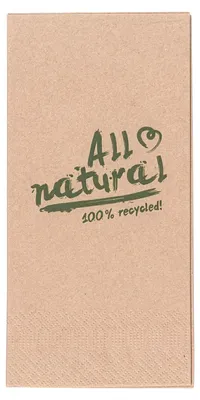 Produktbild von 250x Servietten natur 2-lagig 1/8 Falz 33x33cm kompostierbar