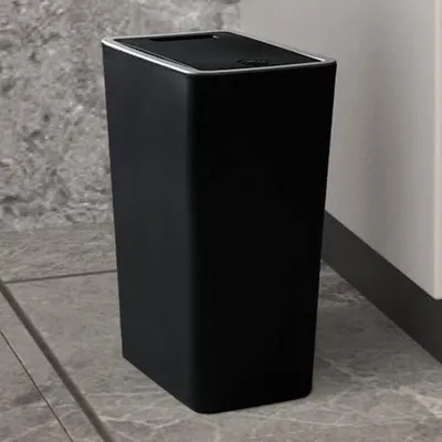 Obrázek produktu pro Plastový odpadní koš s víkem, 8 l, černý