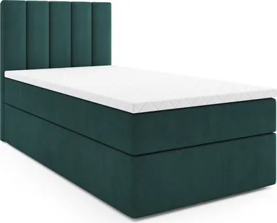 Produktbild von MR GROUP Boxspringbett LATINA MINI 100x200 links Kinderbett Jugendbett Einzelbetten Bett mit Stauraum Polsterbett Matratze Topper H3 Schlafzimmer grün