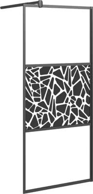 Produktbild von vidaXL Duschwand für Walk-In Dusche 80x195 cm ESG Steindesign Schwarz