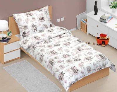 Obrázek produktu pro Bavlněné povlečení dětské junior - Hnědá - 140x200, 70x90