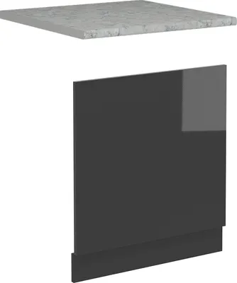 Produktbild von Frontblende Vicco R-Line Anthrazit Hochglanz 60 cm , AP Marmor, Model 53637