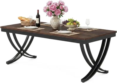 Image de Table - Table à manger - Meuble industriel - Table en bois