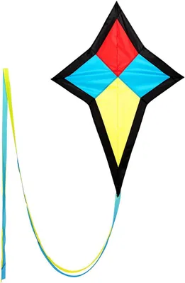 Produktbild von Wolkenstürmer Kinderdrachen Eddy Star (bunt), Einleinerdrachen mit Glasfasergestänge - flugfertig inkl. Schnur