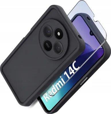 Zdjęcie produktu dla Etui do Xiaomi Redmi 14C silikonowe MATOWE + Szkło ochronne na ekran