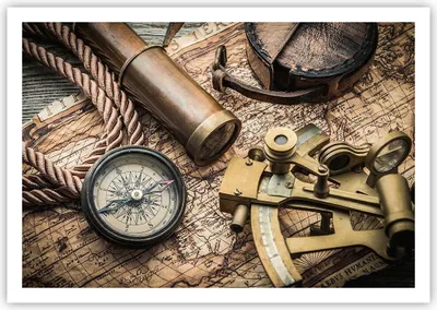 Produktbild von Poster - Poster ohne Rahmen - Kompass Kompass Karte - 100x70 cm - Wand Bild - Wanddeko - Wandbilder - Kunstposter - Wandposter - Bilder - Kunstdruck - Wanddekoration - Wandbild - P2XAA100x70-3730
