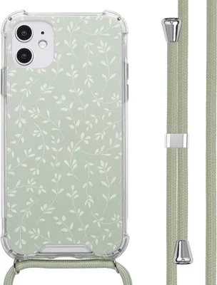 Zdjęcie produktu dla etui imoshion Design ze sznurkiem do Apple iPhone 11 - Smoke Green Flowers
