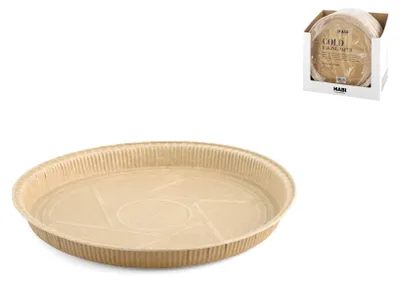 4 runde Kuchenformen, antihaftbeschichtet, Ø 26 cm, Papier, beige