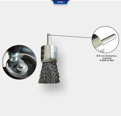 Zdjęcie produktu dla BRILLIANT TOOLS Szczotka z główką Ø 25 mm z uchwytem 6 mm - BT103104
