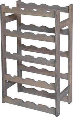 Produktbild von STOLMAK Weinregal aus Holz für 20 Flaschen Grau Kiefernholz 44x70x25 cm Flaschenregal Weinschrank Weinständer Flaschenhalter Kellerregal