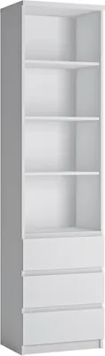 Produktbild von Regalschrank Aktenschrank mit 4 offenen Fächern in weiß FORTALEZA-129, B/H/T ca. 50,1/200/40 cm
