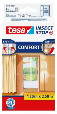 TESA Moskitonetz für Türen TESA Moskitonetz Tür Comfort Weiß 1,2 m x 2,5 m mit Zubehör