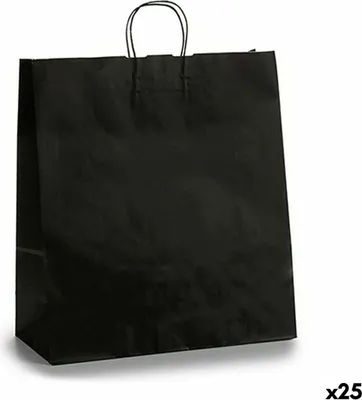 Obrázek produktu pro Papírové sáčky černé 16 x 57,5 x 46 cm (25 kusů)