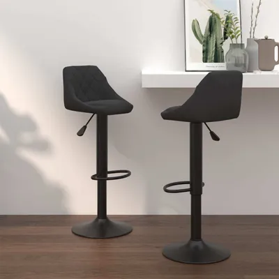 Image de The Living Store Tabourets de bar 2 pcs. Velours noir
