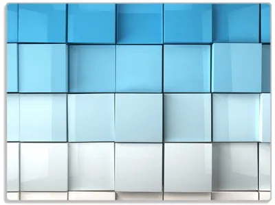 Produktbild von Wallario Glasunterlage, Schneidebrett aus Glas, Größe 30 x 40 cm, Motiv Blau-weiße Kisten  Schachteln  Muster