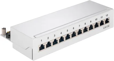 Image de goobay Panneau de brassage mini/desktop Cat 5e/STP blindé 12 ports gris (Bulk)