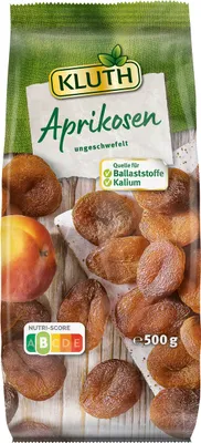 Produktbild von Kluth Aprikosen ungeschwefelt entsteint fruchtiger Snack 500g