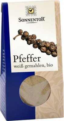 Zdjęcie produktu dla Pieprz biały mielony organiczny 35 g - Drobno mielony pieprz organiczny od SONNENTOR