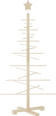 Image de vidaXL Arbre de Noël en bois à décorer 125 cm Pin massif
