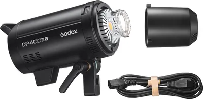 Zdjęcie produktu dla Godox DP400III-V Ulepszona studyjna lampa błyskowa 400Ws Moc GN87 5600±200K Oświetlenie stroboskopowe Wbudowany bezprzewodowy system 2.4G X Mocowanie Bowens Fotografia