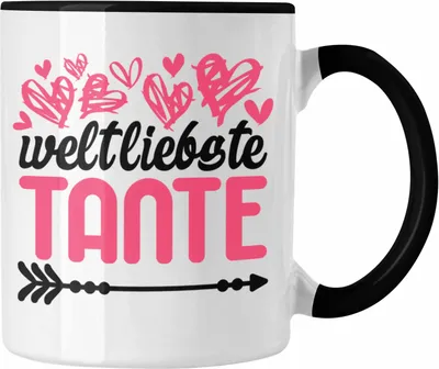 Produktbild von Trendation - Beste Tante der Welt Geschenk Tasse mit Spruch Kaffeetasse für Weltliebste Tante (Schwarz)