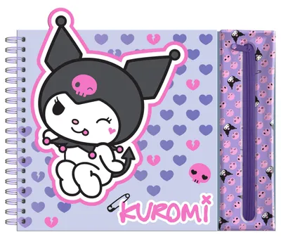 Aktivitätsbuch mit Kuromi-Etui, 30 Ausmalblätter, 100 Sticker