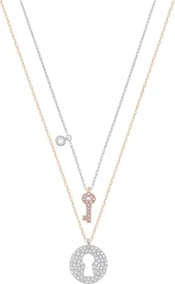 Produktbild von Swarovski Halsketten Set Damen Crystal Wishes Key rosa, Metallmix 5370852