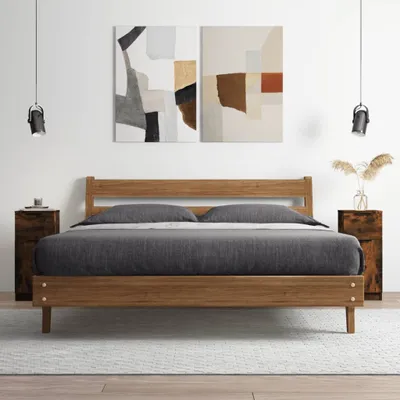 Image de vidaXL Sideboard chêne fumé 30x30x70 cm bois composite