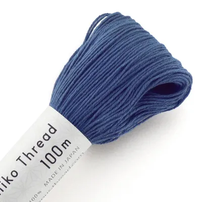 Produktbild von Olympus Sashiko Garn, Baumwolle, Strang, ca 100m, Farbe 109, blau, hergestellt in Japan