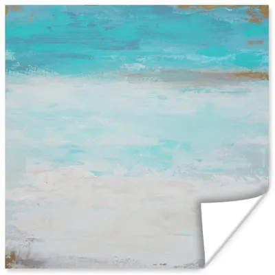 Produktbild von MuchoWow® Poster Farbe - Blau - Weiß - Kunst 75x75 cm - Wand Dekoration