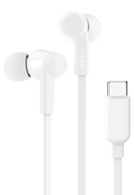 Zdjęcie produktu dla Słuchawki dokanałowe SoundForm z przewodowym połączeniem USB-C, zestaw słuchawkowy z mikrofonem, słuchawki przewodowe kompatybilne z urządzeniami Samsung Galaxy i innymi urządzeniami Android, kolor biały