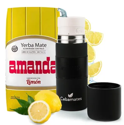 Obrázok produktu pre Sada na prípravu yerba mate Amanda Limon 500g + Yerbomos – termoska