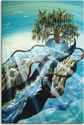 Produktbild von ARTland Leinwandbild Lebensfluss Größe: 80x120 cm