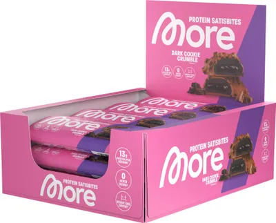 Produktbild von More Nutrition Protein Satisbites 12 x 2x25g - Dark Cookie Crumble