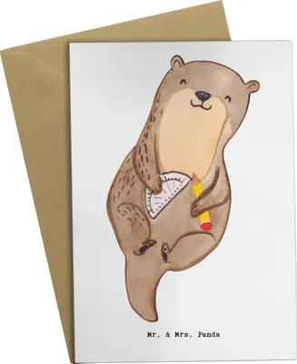 Produktbild von Mr. & Mrs. Panda babykarte Technischer Produktdesigner Herz - Weiß - Geschenk, Grußkarte, einladungskarten, weihnachtskarten, osterkarte, osterkarten, dankeskarten