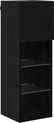 Immagine prodotto di Mobile TV da Parete con LED Rovere Nero 30,5 x 30 x 90 cm