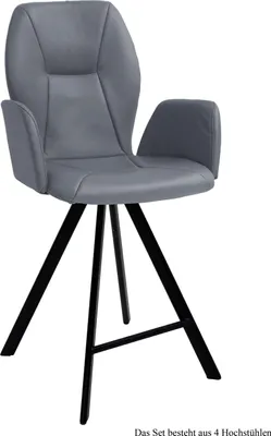 Produktbild von Thekenstuhl (4er-Set) Deretka 58x109x60 Schwarz/Grau