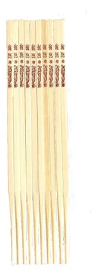 Produktbild von 030 Essstäbchen 10 Paar aus Bambus beige bemalt Asien Style