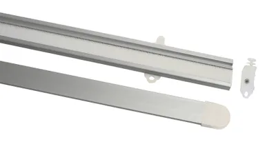 Produktbild von Gardinia Home Decor Paneelwagen, Schienensystem für Gardinen, Aluminium, Silber, 0,6 m