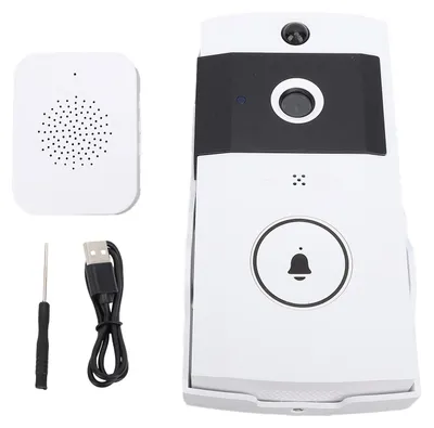 Zdjęcie produktu dla Inteligentna kamera z dzwonkiem do drzwi, szeroki kąt widzenia HD, dwukierunkowa komunikacja głosowa, obraz na żywo, podgląd wizualny, Wi-Fi 2,4 GHz
