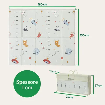 Immagine prodotto di CASABEL tappeto gioco per bambini, morbido, 180x150cm, motivo spazio