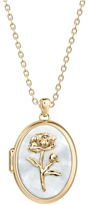 Produktbild von Fossil JF04976710 Damen Collier Blume  Edelstahl Gold weiß 45,7 cm