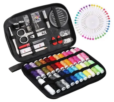 Produktbild von 130-teiliges Nähset für Erwachsene & Anfänger, tragbares DIY Nähzubehör mit 24 Faden-Spulen, Nadeln & Zubehör, ideal für Reisen, Haushalt & Geschenk